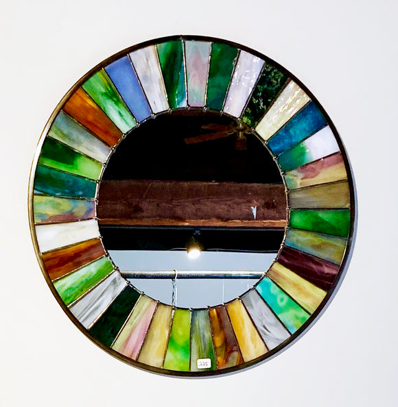 Stained Glass Medium Wagon Wheel Mirror