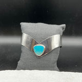 Silver Cuff Bracelet with Turquoise