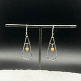 Sterling Silver Drop Earrings with Rose Gold