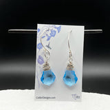 Blue Swarovski Crystal Drop Earrings