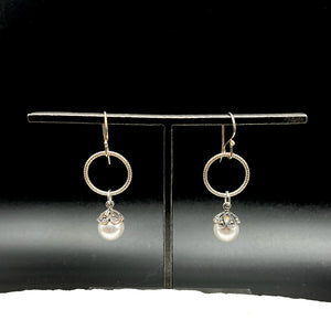 Sterling Silver Circles with Marcasite and Pearls