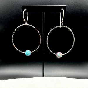 Really Large Hoop and Turquoise Earrings