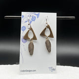 Bronze and Sterling Silver Leaf Earrings