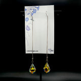 Really Long Sterling Silver and Swarovski Drop Earrings