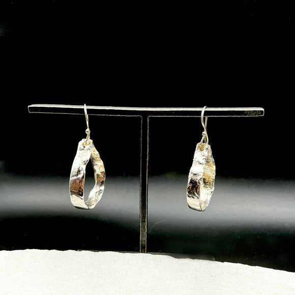 Fine Silver Reticulated Earrings