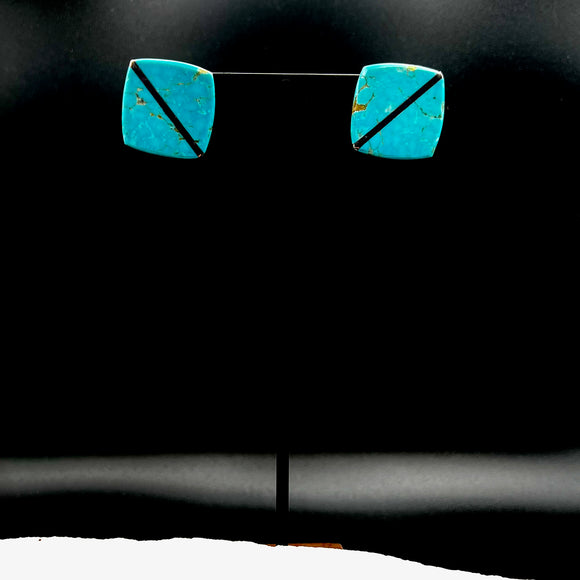 Large Turquoise Post Earrings