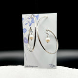 Sterling Silver Swirls with Dangling Pearls Earrings