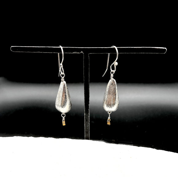 Little Hollow Sterling Silver with Star Earrings