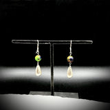 Sterling Hollow Drops with Impression Jasper Earrings
