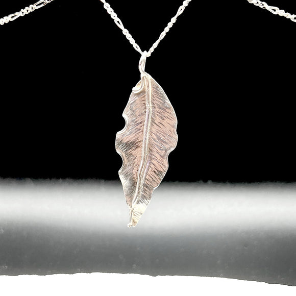 Sterling Silver Hand Forged Leaf Necklace