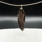 Hand Forged Sterling Silver Leaf with Patina Necklace