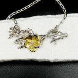 Sterling and 14K Gold Flower Necklace
