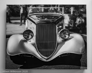 Enhanced Paper Gallery Wrap Black and White Car