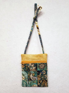Purse, Green and Gold Floral