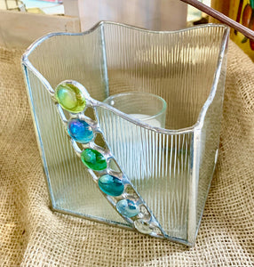 Stained Glass Nugget Candle Holder