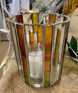 Stained Glass Bevelled Candle Holders
