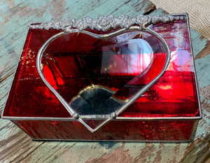 Stained Glass Heart Jewelry Box