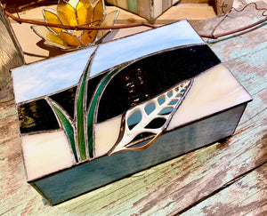 Stained Glass Beach with Shell Jewelry Box