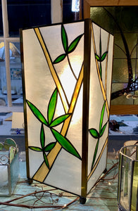 Stained Glass Bamboo Column Lamp - SOLD. Orders only
