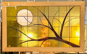 Stained Glass Moon and Branches - SOLD. Made by order.