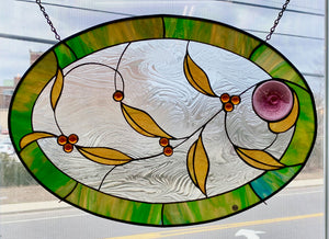 Oval Leaves and Berries Panel