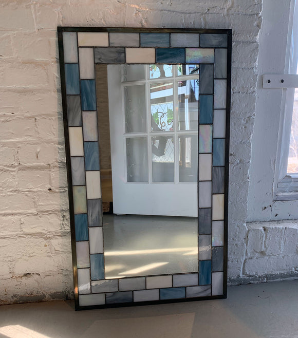 Large Rectangular Stained Glass Mirror