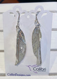 Sterling Silver Folded Leaf Earrings