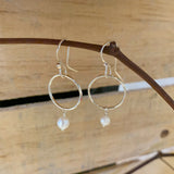 Sterling Silver Hoops with Freshwater Pearls