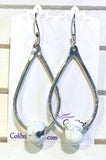 Sterling Silver Drop Earrings with Howlite Stones