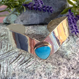 Silver Cuff Bracelet with Turquoise