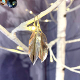 Sterling Silver Folded Leaf Earrings