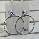Sterling Silver Hoops with Swarovski Studs