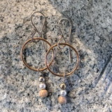 Rose Gold Hoops with Sterling Silver