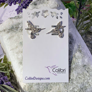 Sterling Silver Hummingbird Studs
