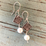 Celtic Earrings with Pearls