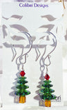 Christmas Earrings - Sterling and Medium Green Swarovski Crystals