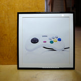 Retro Console:  Sega Saturn White Controller Framed Photograph
